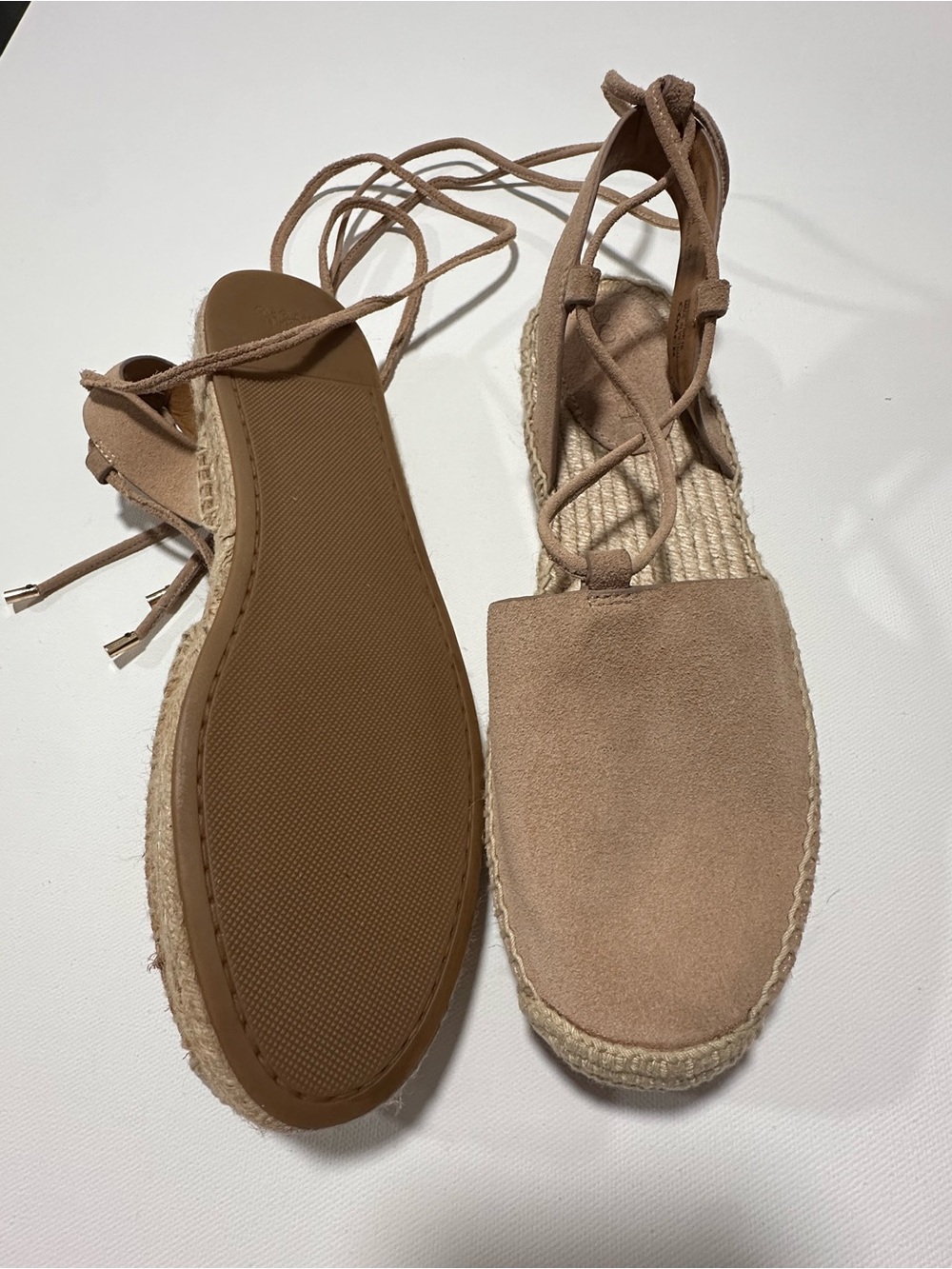Coach Rita Suede Lace-Up Espadrilles - Beechwood - Women's Size 8.5B NWOB